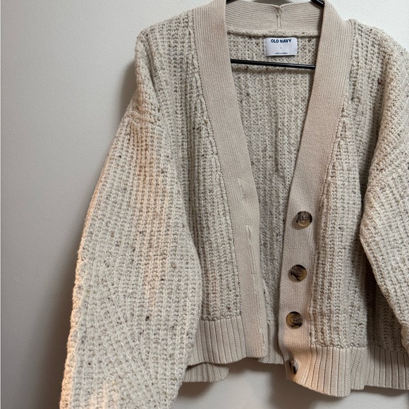 Old Navy - Cozy Beige Cardigan‎ Sweater - Size Large - Picture 3 of 5